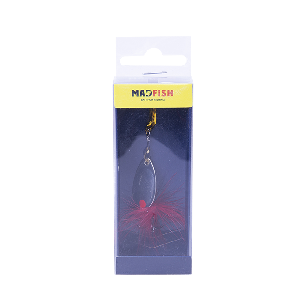 Блесна вращающаяся MADFISH Aglia №2, 4,5гр, цвет (Silver-red-dot). Фото №1