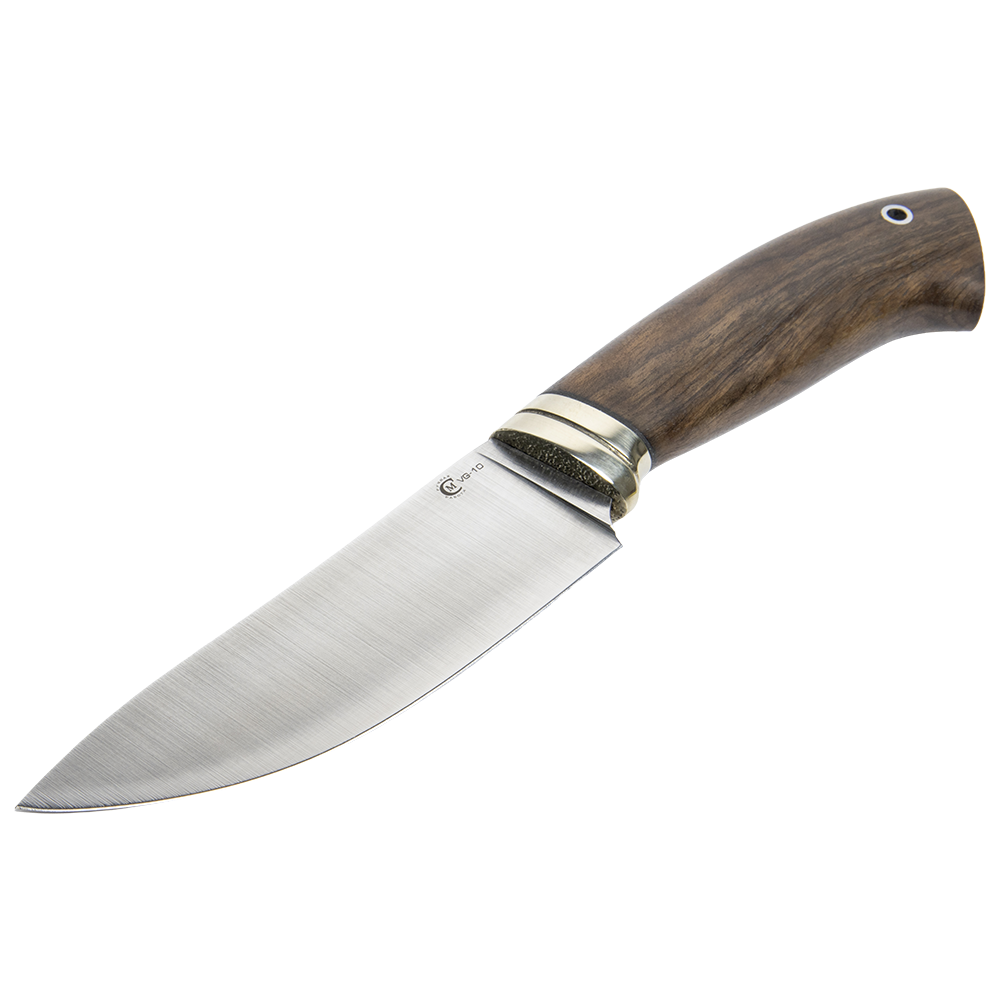 Нож МС "Кайман" ,сталь VG-10, литье мельхиор, орех(кап). Фото №5