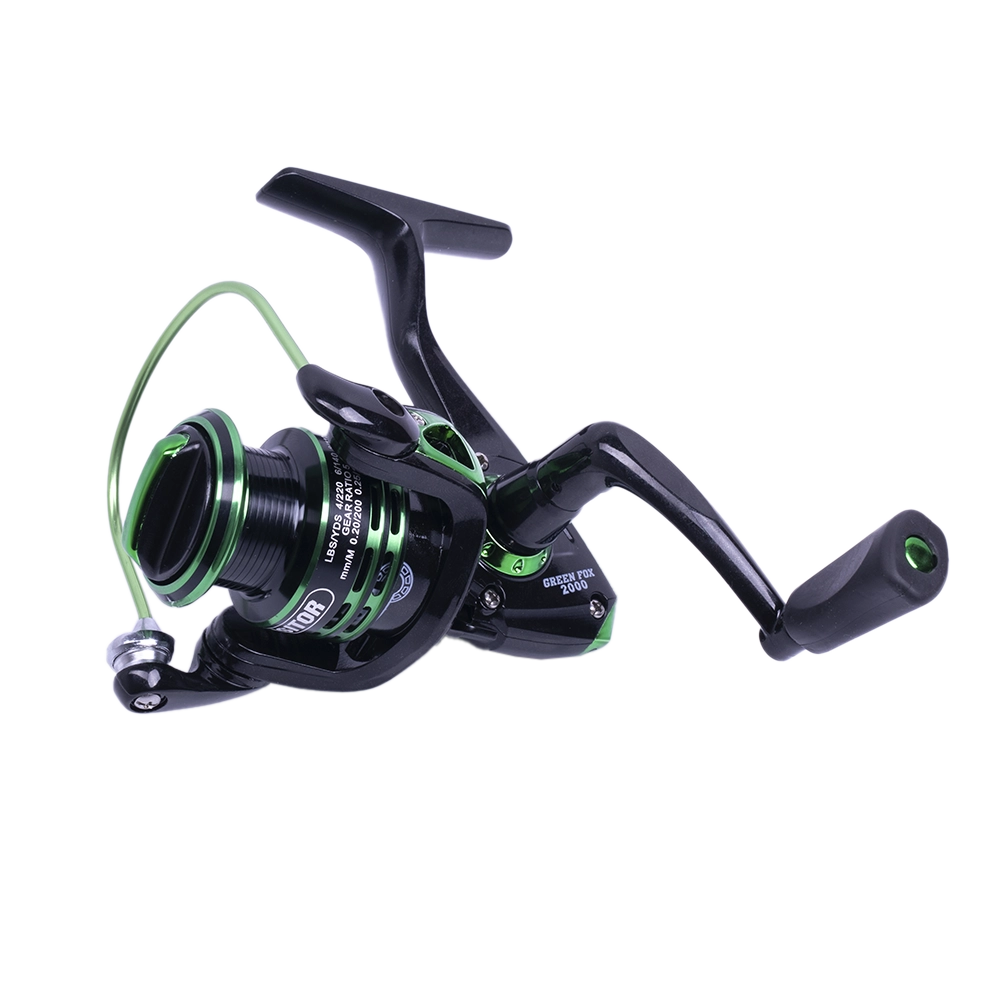Катушка Inquisitor Green Fox 2000 (Зеленая 5.1:1,9+1 подшипников+шпуля). Фото №1