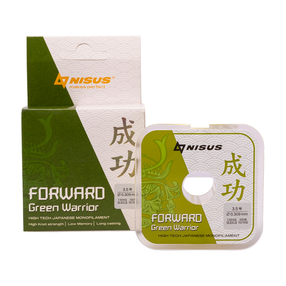 Леска Nisus Forward Green Warrior 0,309mm/100m Nylon (N-FGW-0309-100) . Фото №1
