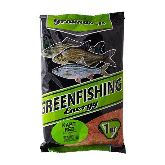 Прикормка Greenfishing "Energy" 1 кг. Карп RED. Фото №1