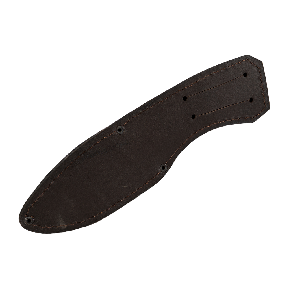 Нож МС "Разделочный" сталь М390, мельхиор, рукоять из стабилизированной карельской березы (набор). Фото №9