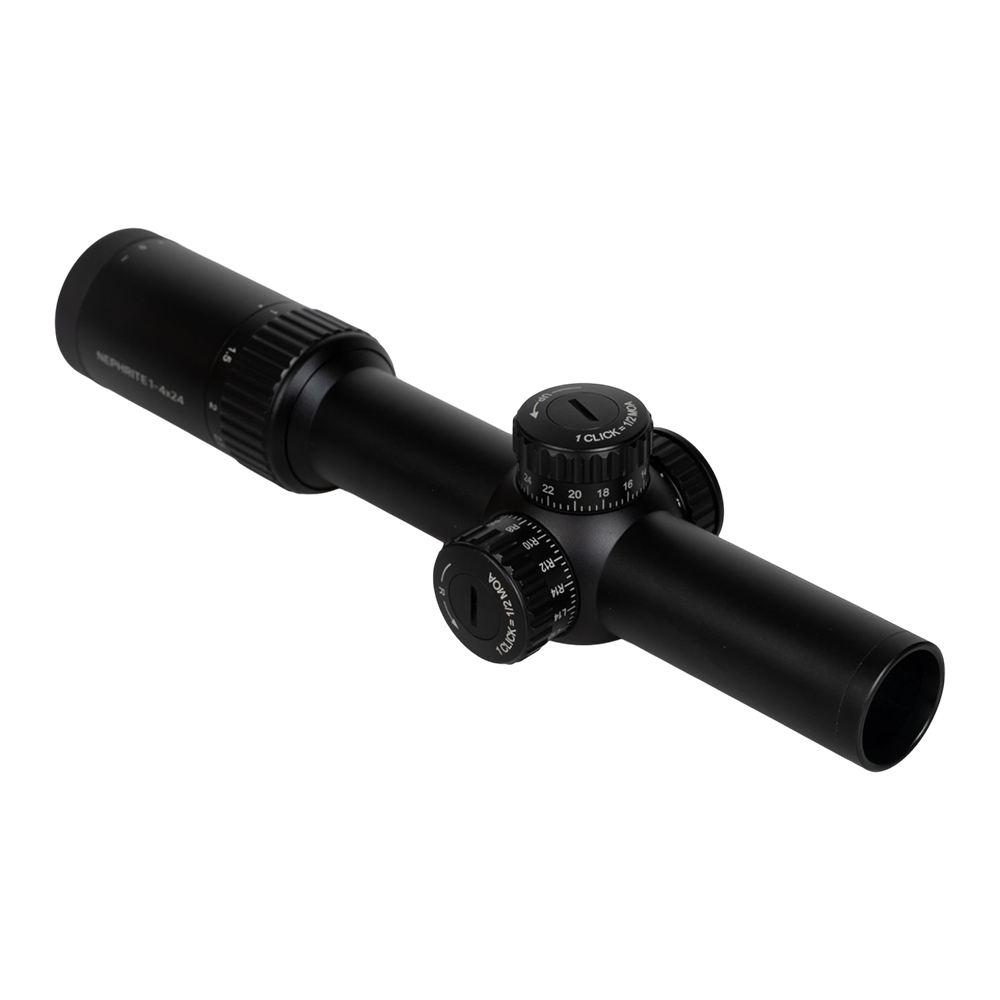 Прицел Gaut Nephrite 1-4x24, сетка 92, подсветка красная, 30мм, поправки 1/2 МОА. Фото №5 Прицел Gaut Nephrite 1-4x24, сетка 92, подсветка красная, 30мм, поправки 1/2 МОА. Фото №5