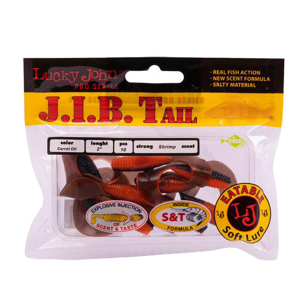 Твистер Lucky John PRO Series J.I.B. Tail 2" 50мм, (10шт. упак.) цвет T28. Фото №5