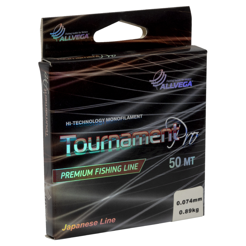 Леска ALLVEGA поводковая «Tournament Pro Premium» 50m 0.074mm (0.89кг) прозрачная (TPRON5074). Фото №1