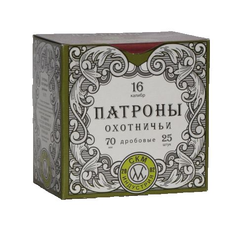 СКМ Патрон охотничий 16/70 № 0000, 28 гр. (п. Сокол) (в коробке 25 шт.). Фото №2