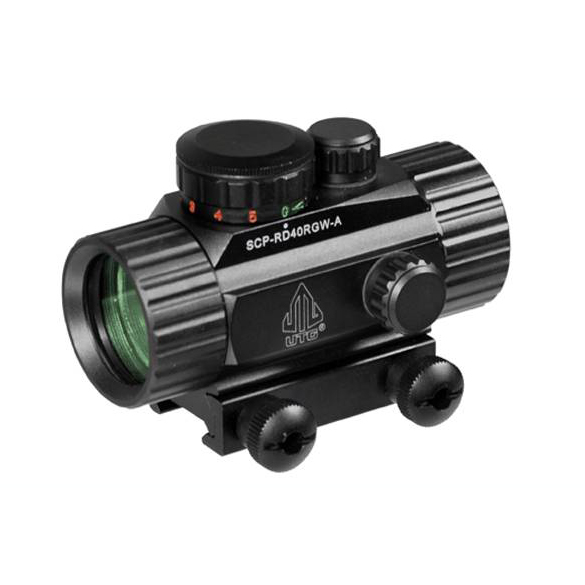 Прицел коллиматорный LEAPERS UTG 1х30 Compact, закрытый на Weaver, подсветка точка зеленая/красная. Фото №1