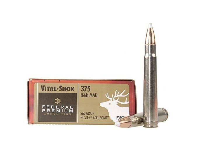 Патрон нарезной FEDERAL калибр 375 H&H Mag Nosler Accubond 17,2 гр. 260 grn. (в пачке 20 шт.). Фото №2