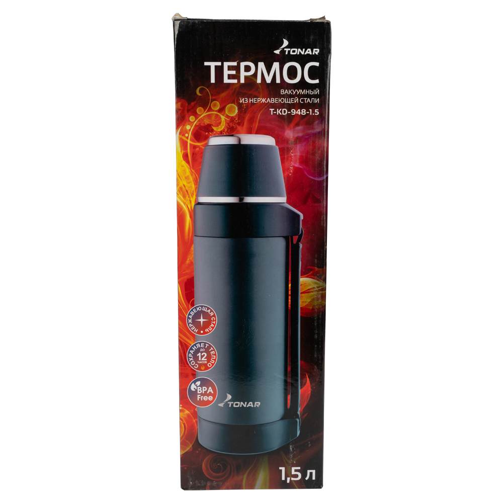 Термос (T-KD-948-1.5) 1500ML синий (ручка) TONAR. Фото №5