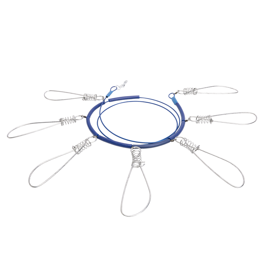 Кукан металлический (трос) 7-ми карабиновый. Фото №1