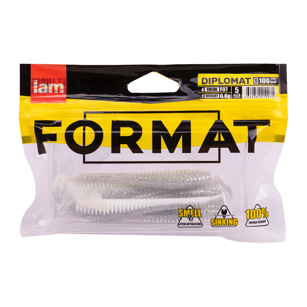 Силиконовая приманка FORMAT DIPLOMAT 100mm, цвет F07, (5шт). Фото №5