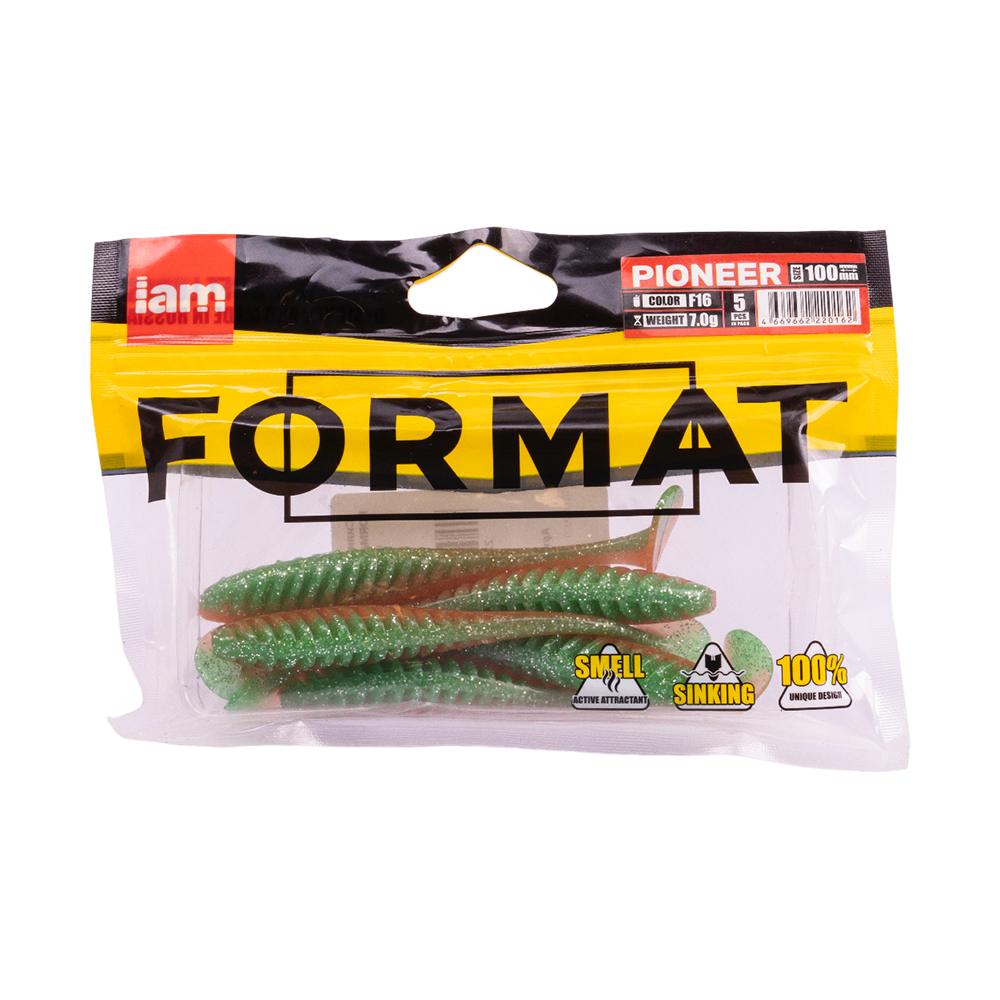 Силиконовая приманка FORMAT PIONEER 100mm, цвет F16, (5шт). Фото №5 Силиконовая приманка FORMAT PIONEER 100mm, цвет F16, (5шт). Фото №5