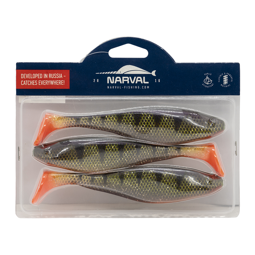 Приманка силиконовая Narval Commander Shad 160мм, (3шт. упак.) цвет (#020) Magic Perch. Фото №2 Приманка силиконовая Narval Commander Shad 160мм, (3шт. упак.) цвет (#020) Magic Perch. Фото №2