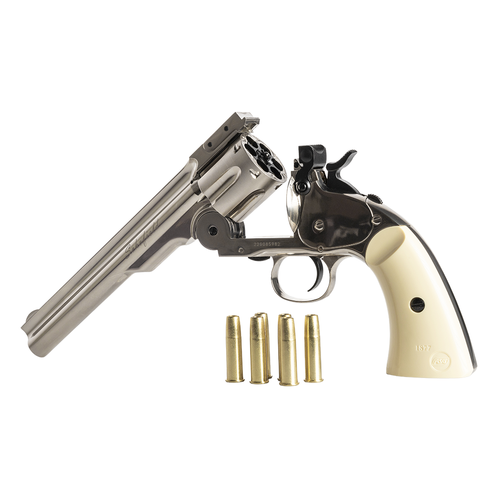 Револьвер пневматический ASG Schofield 6" Silver, калибр 4,5 мм. Фото №5