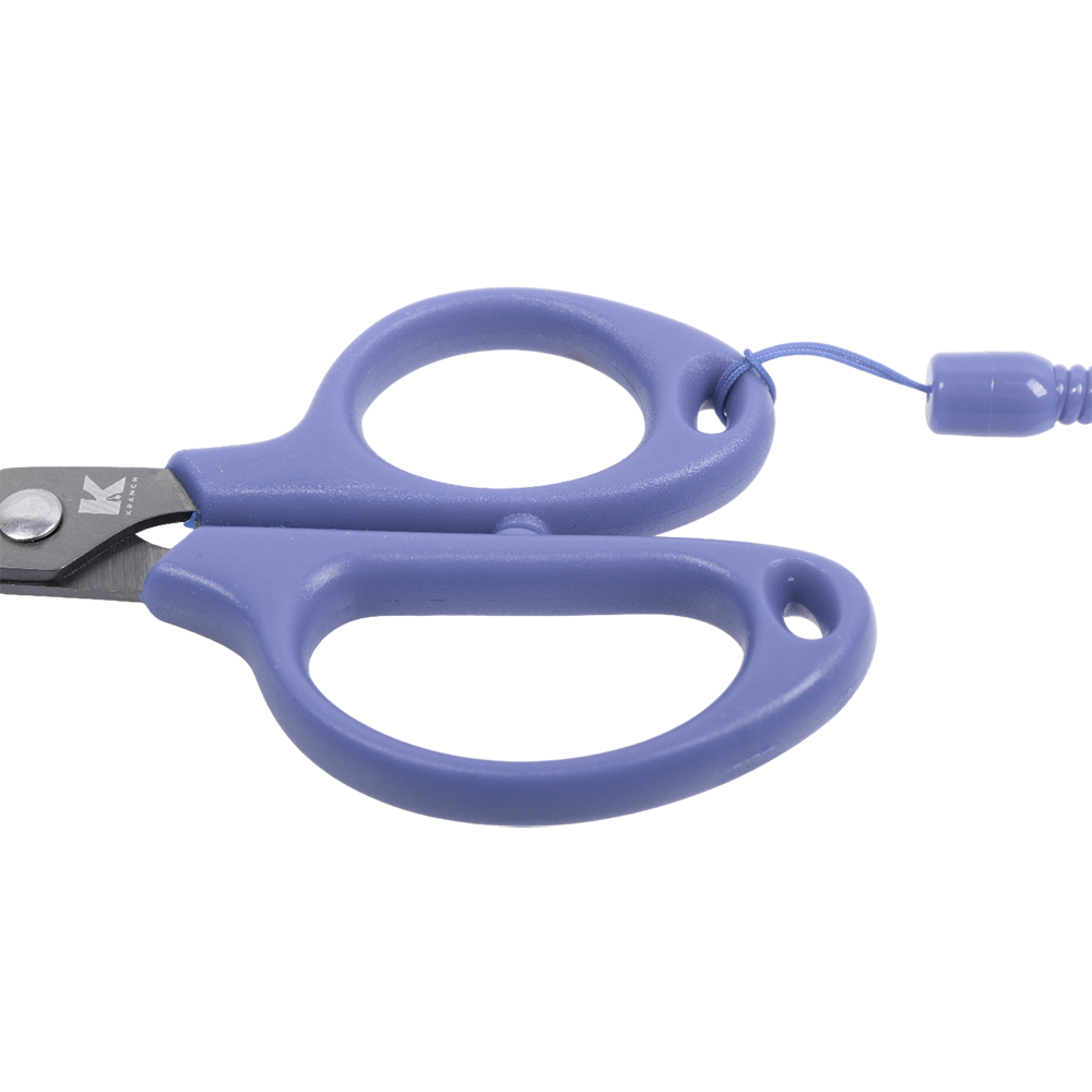 Ножницы рыболовные Kranch длина 12,7см, вес 24гр, с страховочным шнуром, цвет (синий). Фото №6