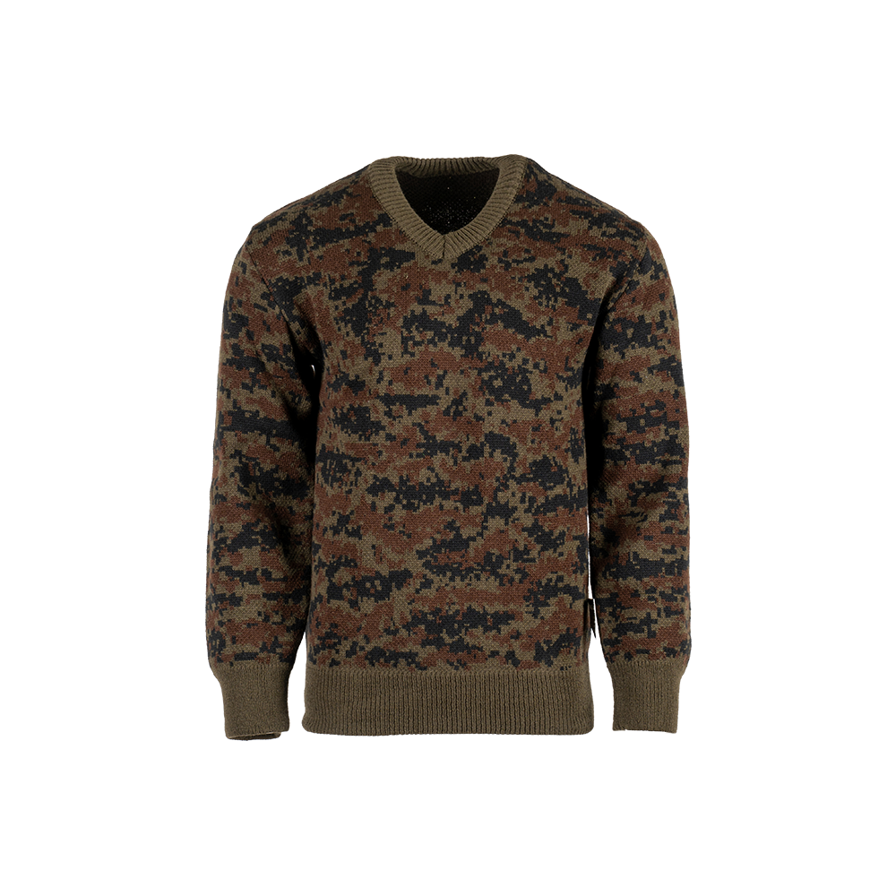 Джемпер п/ш V ворот (коричневый цифра), р. 50. Фото №1