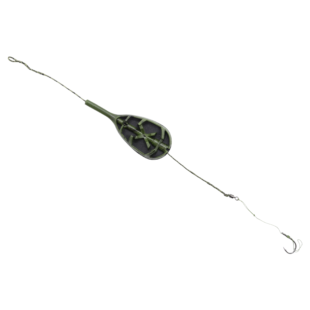 Монтаж фидерный X-FEEDER PL FLAT MIDI 050 г (лидкор, 1 крючок с волосом). Фото №1