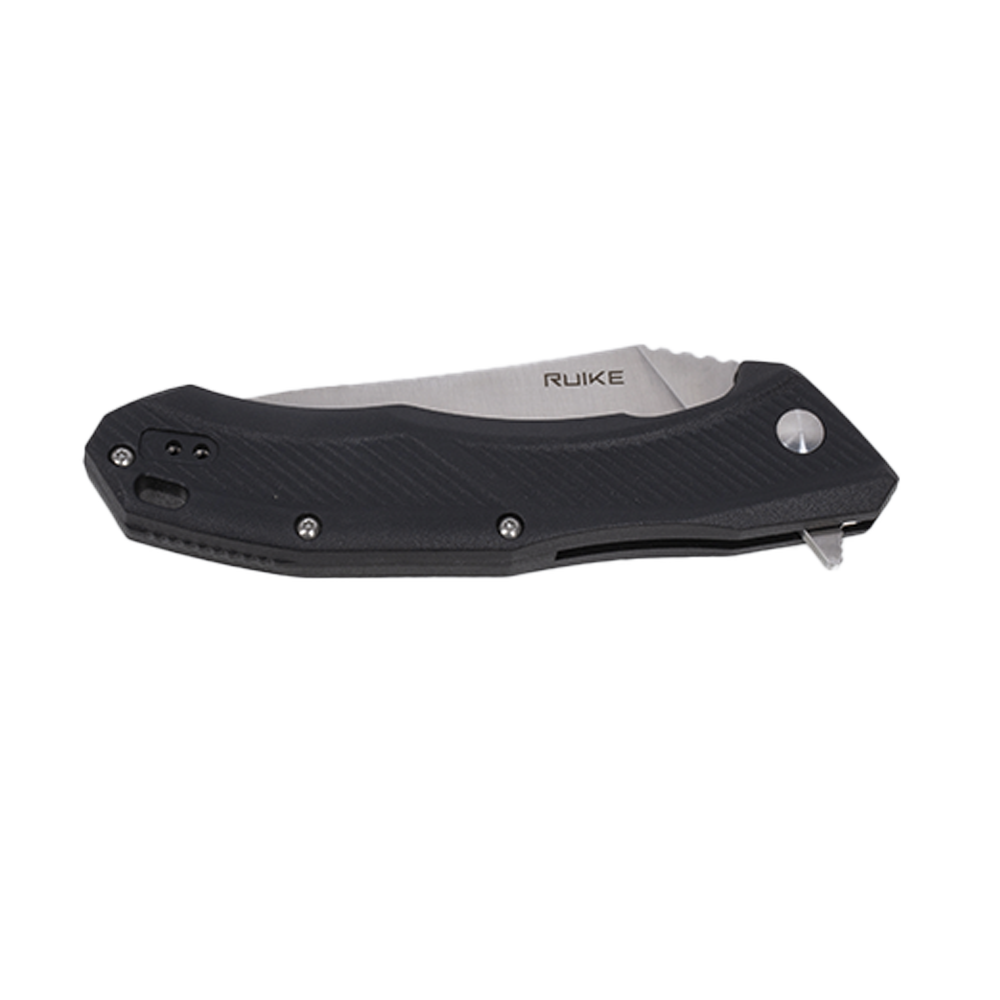 Нож складной Ruike, клинок нержавеющая сталь 8Cr13Mov, рукоять полиамид, черный. Фото №3 Нож складной Ruike, клинок нержавеющая сталь 8Cr13Mov, рукоять полиамид, черный. Фото №3