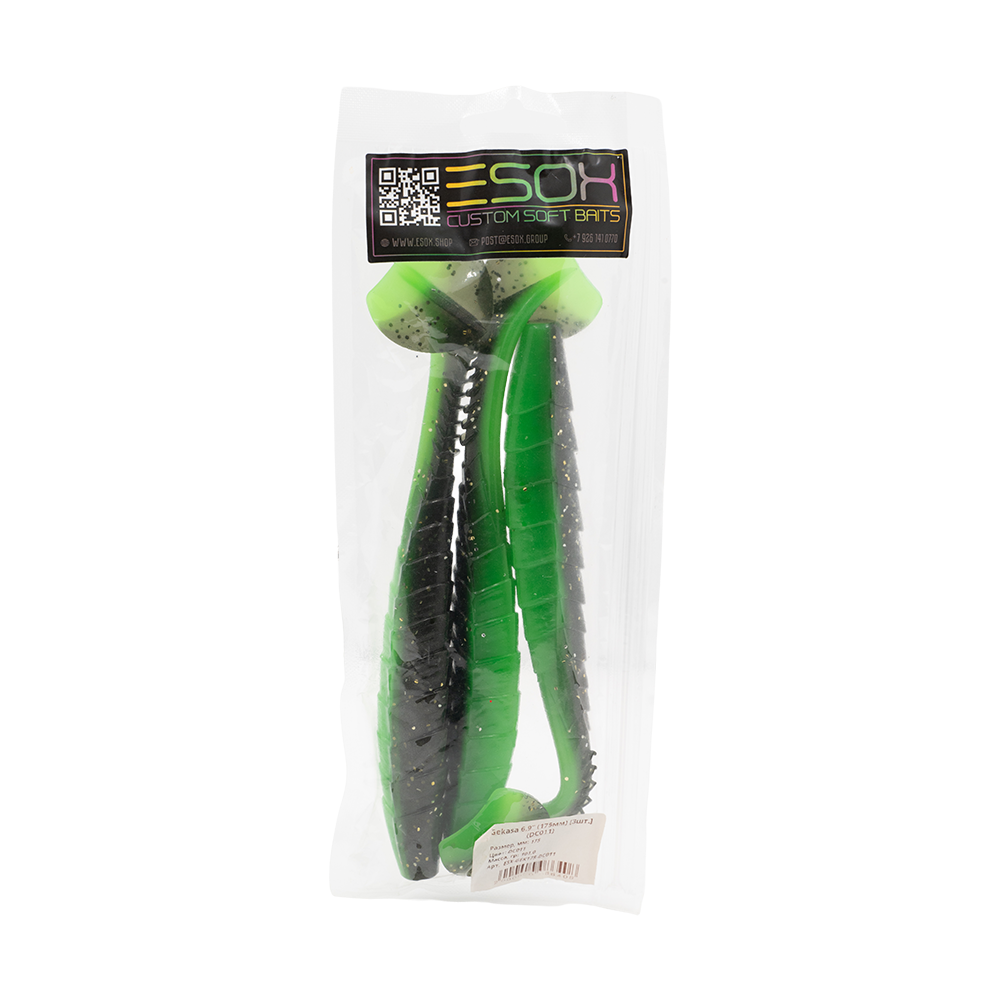 Виброхвост Esox Gekasa 6.9" 175мм, (3шт. упак.) цвет DC011. Фото №1 Виброхвост Esox Gekasa 6.9" 175мм, (3шт. упак.) цвет DC011. Фото №1