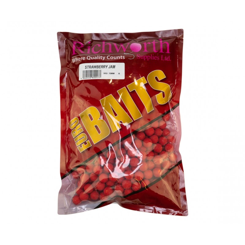 Бойлы Euroboilies 14mm 1kg Strawberry Jam. Фото №1 Бойлы Euroboilies 14mm 1kg Strawberry Jam. Фото №1