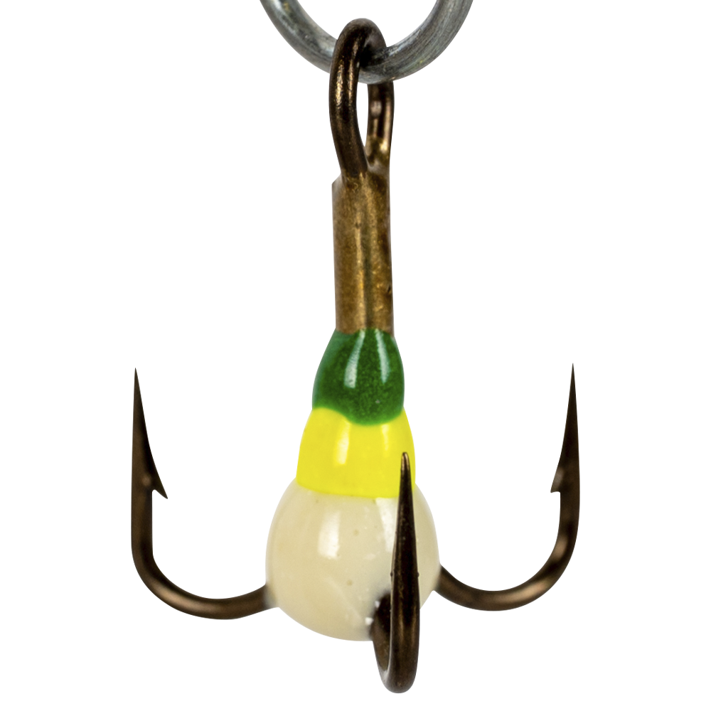 Крючок-тройник для приманок  Lucky John с каплей цвет. разм010/GYF. Фото №1