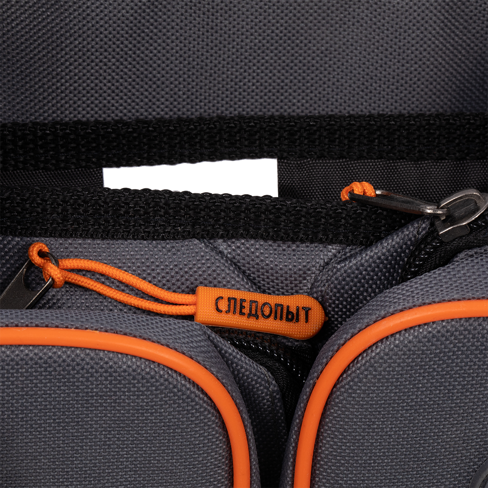 Сумка-рюкзак "СЛЕДОПЫТ" для зимнего ящика универсальная, 4 кармана, цвет серый. Фото №9