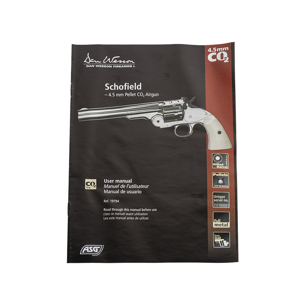 Револьвер пневматический ASG Schofield 6" Silver, калибр 4,5 мм. Фото №10