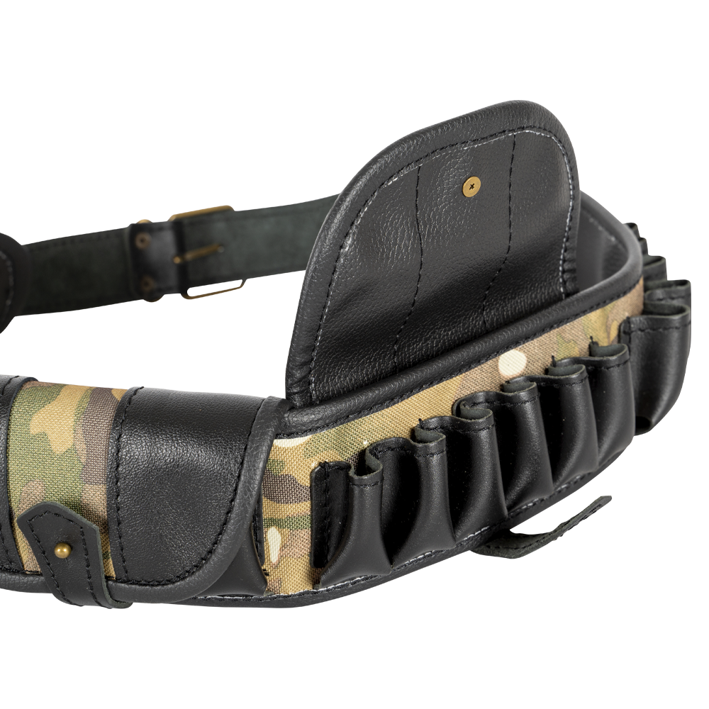 Патронташ №59 на 24 патрона (12 калибра) закрытый/открытый, 2 клапана, кожа/ткань (ИП Шунина). Фото №4