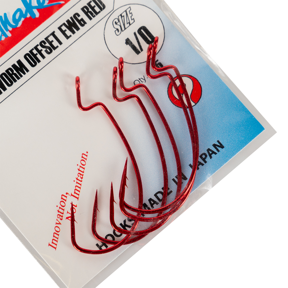 Крючок Gamakatsu Hook Worm Offset EWG Red/0 №1/0. Фото №2