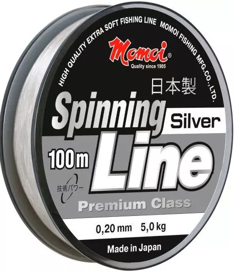 Леска монофиламентная Momoi Spinning Line Silver 0,20мм/100м, 5,0кг, . Фото №2
