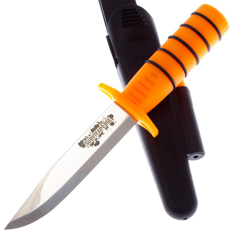 Нож Cold Steel Survival Edge, оранжевая рукоять. Фото №2