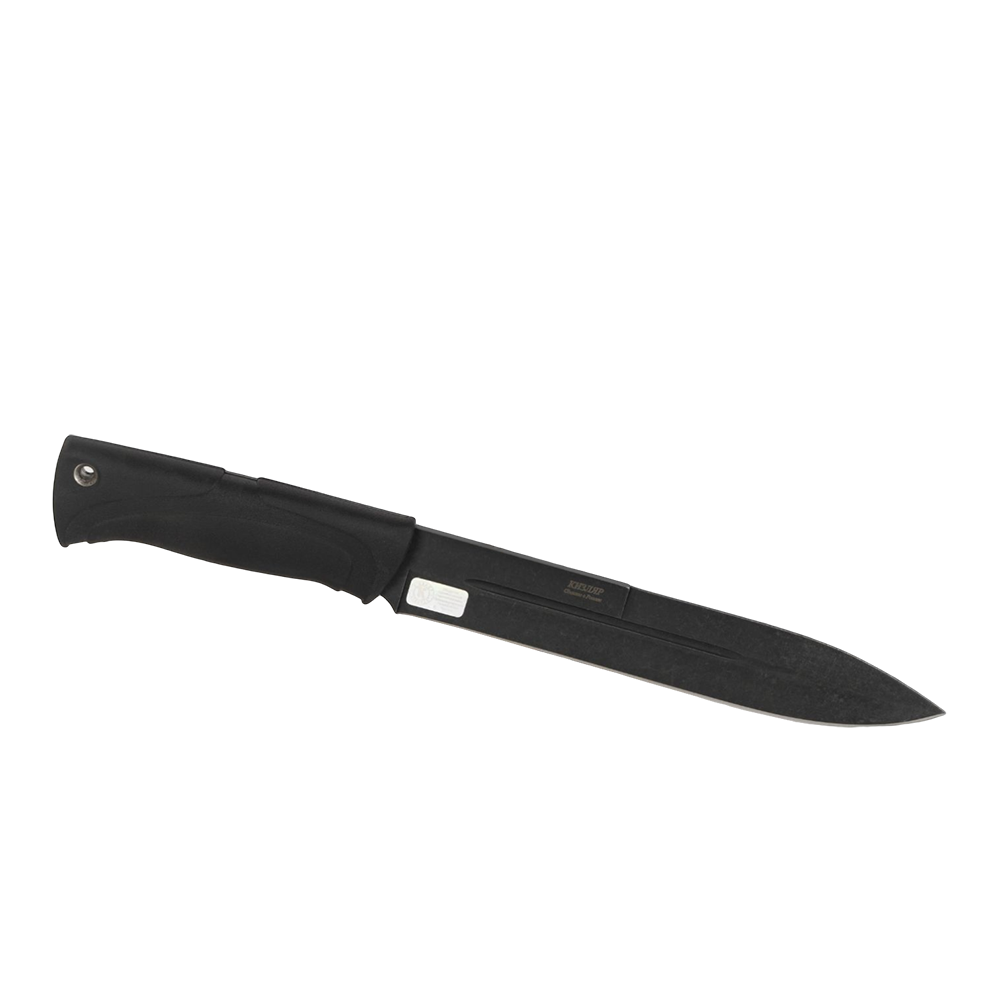 Нож Егерский черный, эласт, без гард., кожа. Фото №1
