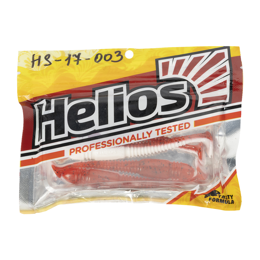 Виброхвост Helios Minoga 3,75"/9.5 см Red & White 5шт. (HS-17-003). Фото №1