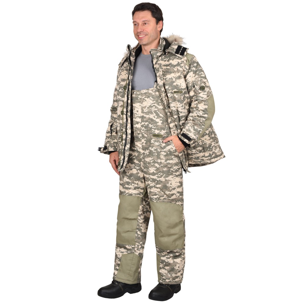 Костюм зимний "БИЗОН" (коричневый - осенний лес) р.56-58. Фото №1