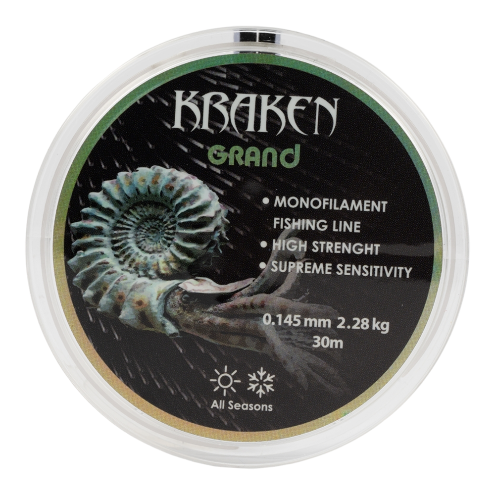Леска Kraken Grand 30m 0,145mm 2.28kg. Фото №2