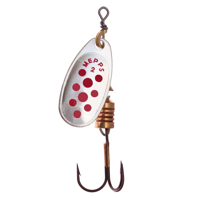 Блесна Mepps Comet PTS 1 silver/red dots 3,5г. Фото №2