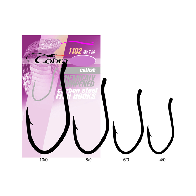 Крючки Cobra CATFISH серия 102NSB размер 010/0 2шт.. Фото №2