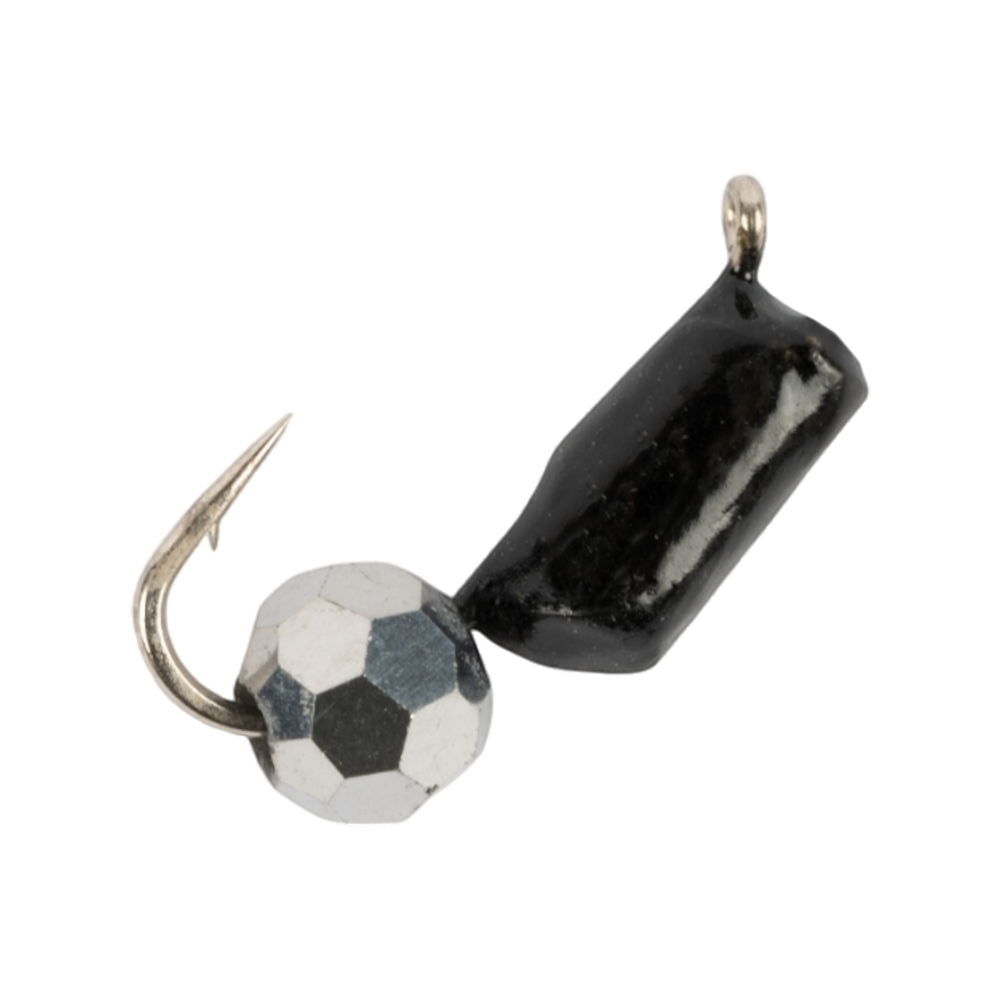 Мормышка вольфрамовая Trye Weight черная "Гвоздешарик" d2,5мм многогранный, серебро (10шт). Фото №2 Мормышка вольфрамовая Trye Weight черная "Гвоздешарик" d2,5мм многогранный, серебро (10шт). Фото №2