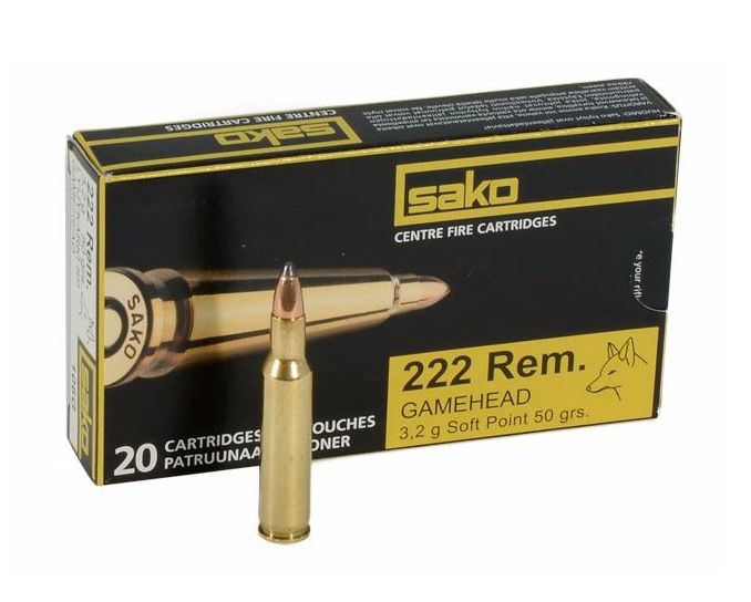 Патрон нарезной SAKO калибр 222 REM SP Gamehead 3,56 гр. 55 grn. (в пачке 20 шт.). Фото №2 Патрон нарезной SAKO калибр 222 REM SP Gamehead 3,56 гр. 55 grn. (в пачке 20 шт.). Фото №2