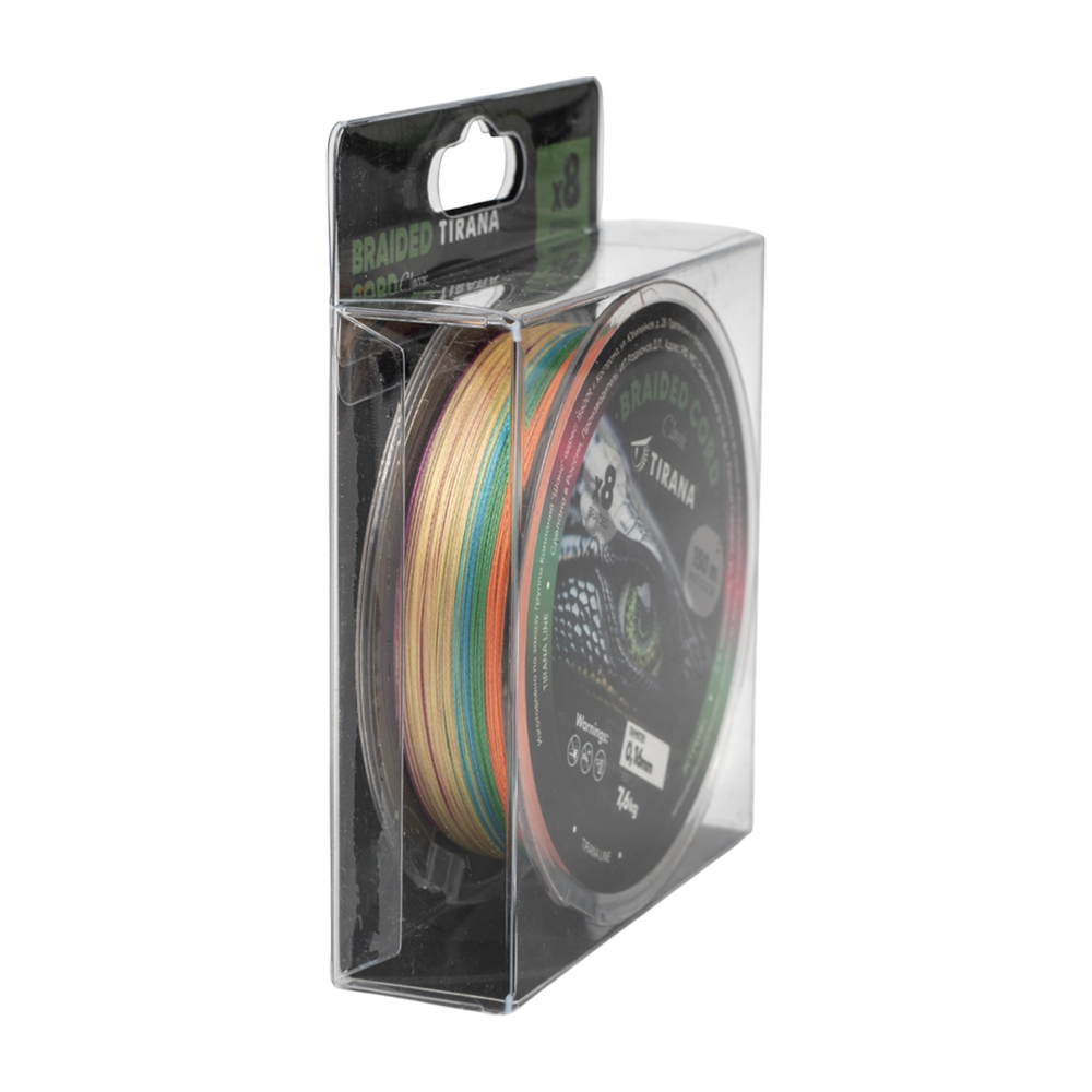 Шнур плетеный Tirana Classic X8 PE 150м, d0,16 (multicolor). Фото №3