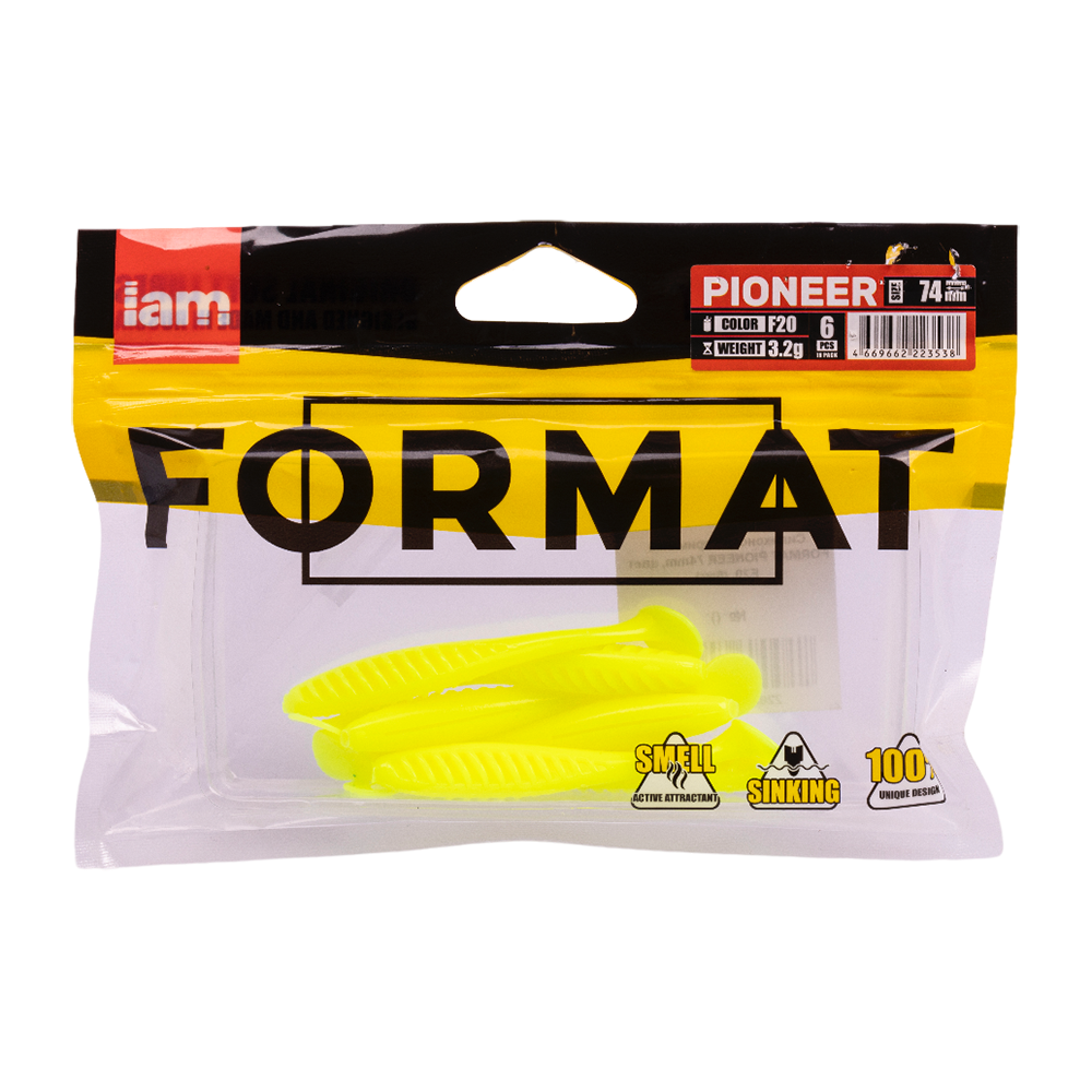 Силиконовая приманка FORMAT PIONEER 74mm, цвет F20, (6шт). Фото №5