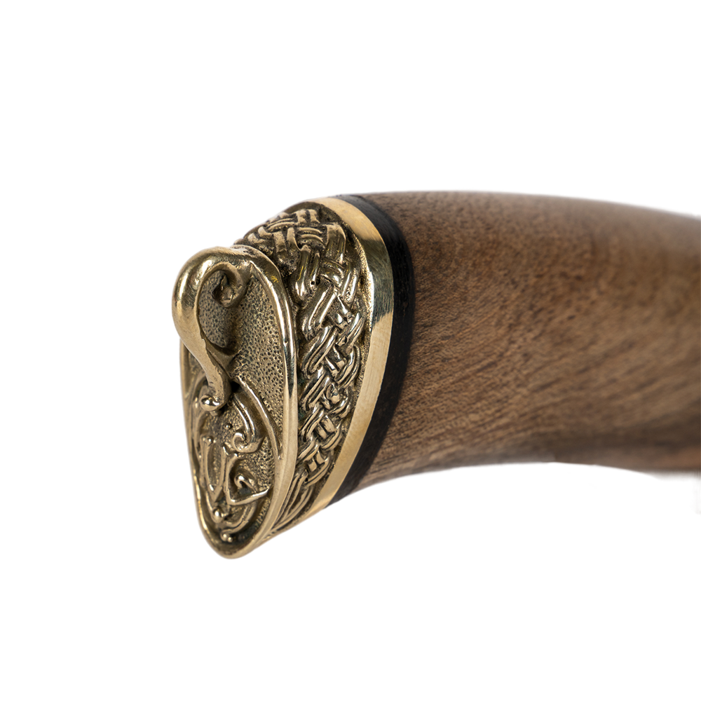 Нож МС Близнец, клинок дамаск, грав., рукоять орех, кап, литье. Фото №5