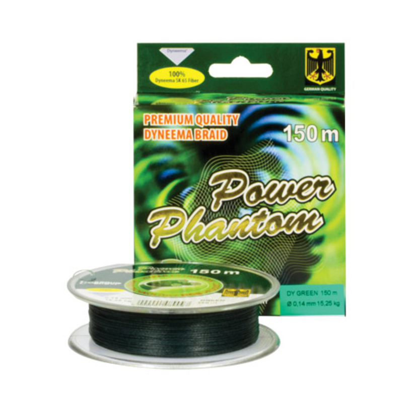 Шнур плетеный Power Phantom 8x,120m,0,15mm,15,25kg,темно-зеленый. Фото №1