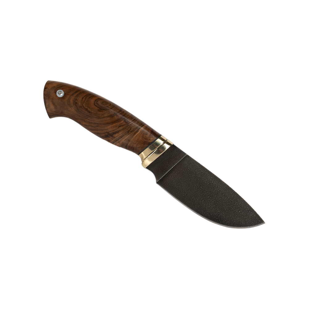 Нож МС "Разделочный", кованая сталь, ХВ5, лит. мельхиор, орех (кап). Фото №1