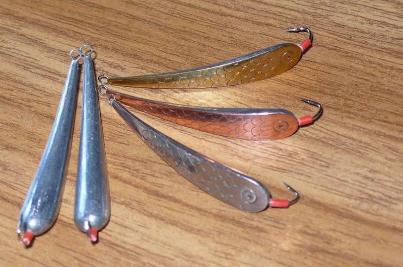 Блесна Рожковская 50мм, цвет (мельхиор) тройник. Фото №1