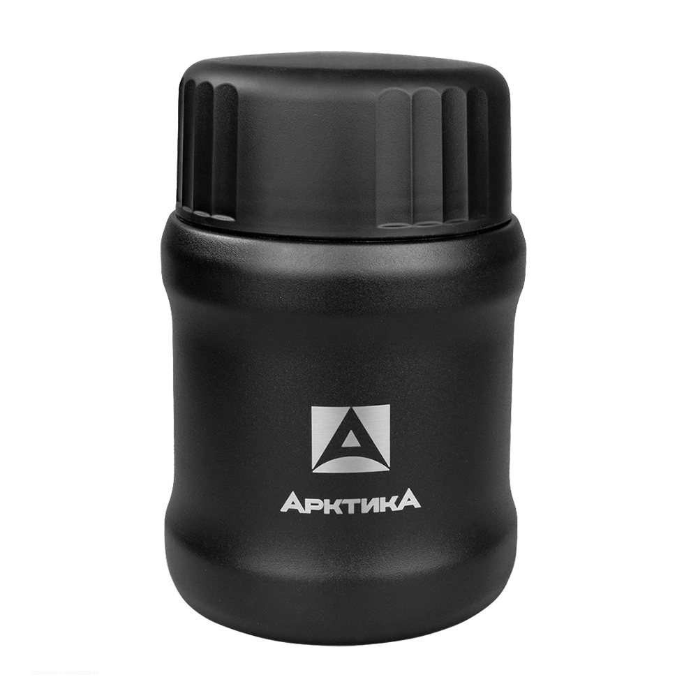 Термос "Арктика", для еды вакуумный, бытовой 0.5 л, (чёрный). Фото №1