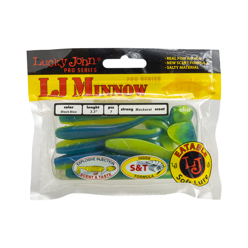 Виброхвост Lucky John Pro Series Minnow 3,3" 84мм, (7шт. упак.) цвет T50. Фото №1