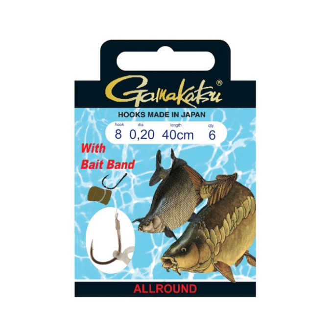 Крючок GAMAKATSU BKS-G1-103 Bait Band 40см №8 d поводка 020 (6шт.) (140327-00800). Фото №2