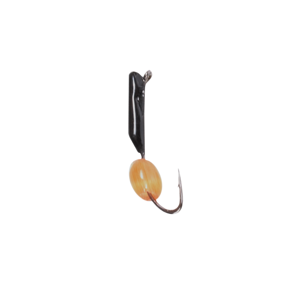 Мормышка вольфрамовая Trye Weight черная "Гвоздешарик" d1,5мм кошачий глаз, красный (10шт). Фото №2