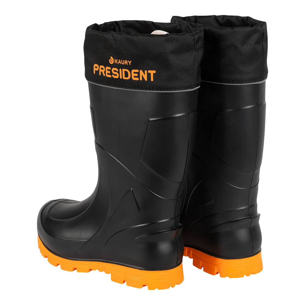 Сапоги KAURY PRESIDENT ЭВА (подошва ПУ, с манжетой, утепленные, PW черно-орнанжевый) р. 41/42. Фото №5